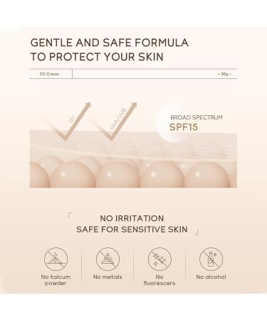 SPF 15 CC Cream Foundation Color-Correcting & Anti-Redness Cream with Lightweight Hydrating Formula. Medium Coverage Corrector Ideal for Imperfections Natural - Buy Online on GoSupps.com