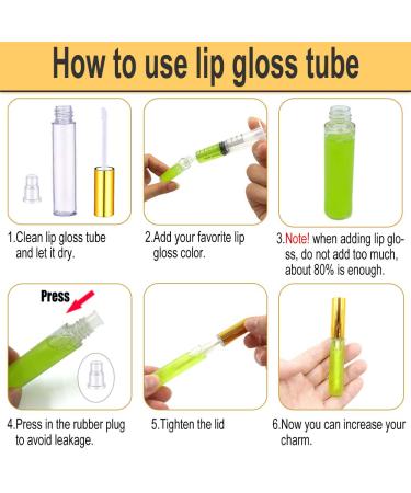24 Pack Transparent Lip Gloss Tubes with Brush Tip - Refillable Lip Glaze Container & Syringes for DIY Makeup | 10 ml Gold - Buy Online on GoSupps.com