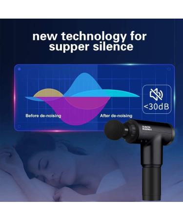 Deep Tissue Massage Gun | 6 Speeds, 4 Heads, Cordless Handheld Percussion Device for Muscle Relaxation - Black - Buy Online on GoSupps.com