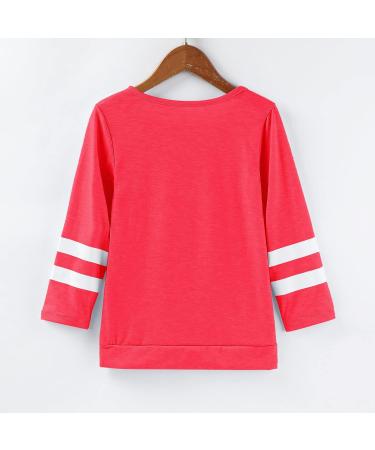 Girls' Red Tunic Sweatshirt | Long Sleeve Crewneck Pullover | Casual Loose Fit Blouse for 4-5T Kids - Buy Online on GoSupps.com