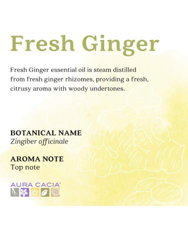 Aura Cacia Fresh Ginger Essential Oil | 15ml | GCMS Tested for Purity - Aromatherapy & Wellness - Buy Online on GoSupps.com