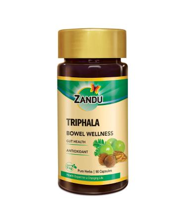 Zandu Triphala Capsules Supports Bowel Wellness & Healthy Gut Helps to Boost Immunity & Useful for Digestion Antioxidant Properties - 90 Veg Capsules