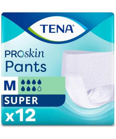 Tena Pants Super Medium - 12 Pieces | Comfortable & Discreet Adult Incontinence Underwear - International Shipping Available - Buy Online on GoSupps.com