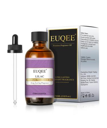 EUQEE Lilac Fragrance Oil 60ml Premium Grade Aromatherapy Fragrance Oils Fragrance Essential Oils for Diffusers for Home DIY Candle Making Lilac 60.00 ml (Pack of 1)