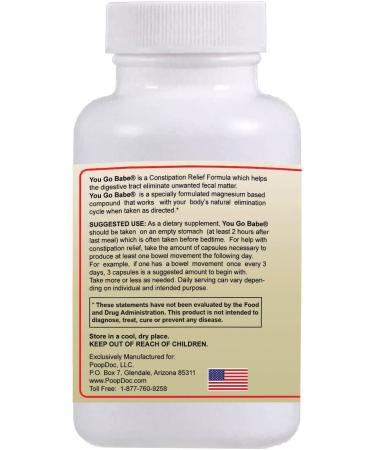 Poopdoc You Go Babe: Constipation Relief Formula - 90 Capsules - Buy Online on GoSupps.com