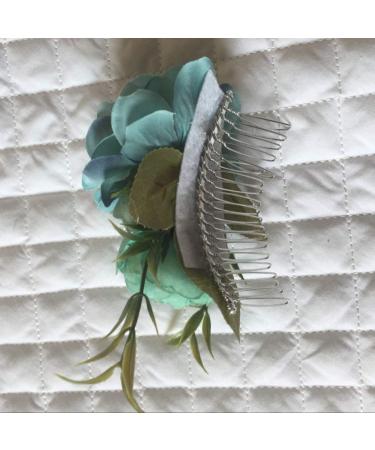 Floral Crown Bride Hair Comb Woman Handmade Side Comb Wedding Hair Accessories for Favor(Blue Flower) - Buy Online on GoSupps.com