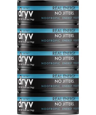 Dryv Energy Mint Pouches - 5 Pack | Convenient Energy Boost | Natural Mint Flavor - Buy Online on GoSupps.com