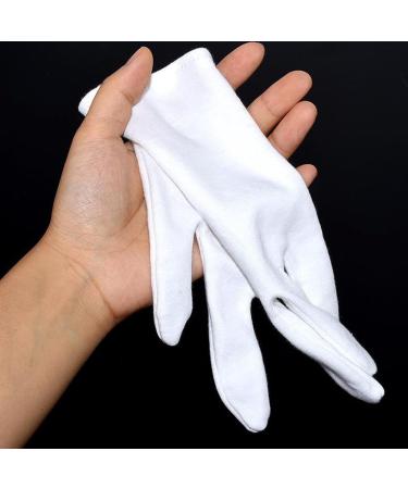 Meiyea 2 Pairs Adult Short White Cotton Gloves for Formal Wear Soft Moisturising Hand Gloves Jewellery or Photo Handling Banquets Parade White Gloves Tuxedo Glove Forms Police Bands - Buy Online on GoSupps.com