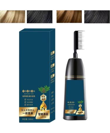 Teinture Capillaire Noire | Colorant Nourrissant 2 En 1 Avec Peigne Et Soin - Cr me Colorante Couvrance Longue Dur e pour Coll gues Amis Famille Jeunes Filles Grands-Parents - Buy Online on GoSupps.com