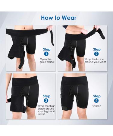 Adjustable Thigh Bandage & Compression Support | Neoprene Hip Belt for Knee Tendon Sciatic Pain Relief - Unisex - Buy Online on GoSupps.com