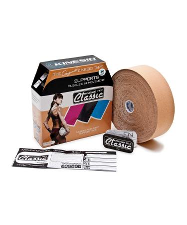 Kinesio Taping - Elastic Therapeutic Athletic Tape Tex Classic - Bulk Roll - Beige  2 in. x 103 ft Beige 2x1239 Inch (Pack of 1)