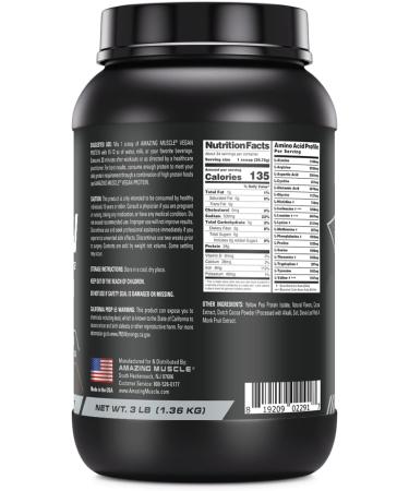 Vegan Protein Powder | 28g Protein | 34 Servings | Zero Sugar | Yellow Pea Isolate | Made in USA | Chocolate Flavor (3 lb - Buy Online on GoSupps.com