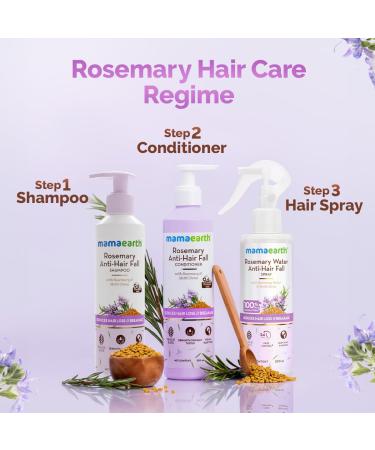 Mamaearth Rosemary Water Anti-Hair Fall Spray with 100% Pure Rosemary Water & Methi Dana 200ml | Stronger Denser Hair | 24Hr Frizz Control | Folligen ANA Lupe Fision Aquashield | Shiny Smooth Hair - Buy Online on GoSupps.com