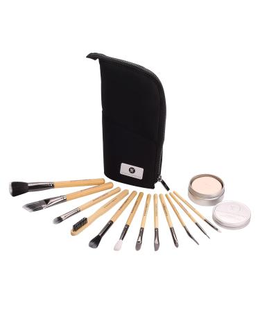 Essential SFX Makeup Brush Kit - 12 Piece Professional Set for Special Effects Makeup - Includes Vanilla Fragrance Brush Soap & Standing Bag - Ideal for Film Theater & Halloween - Buy Online on GoSupps.com