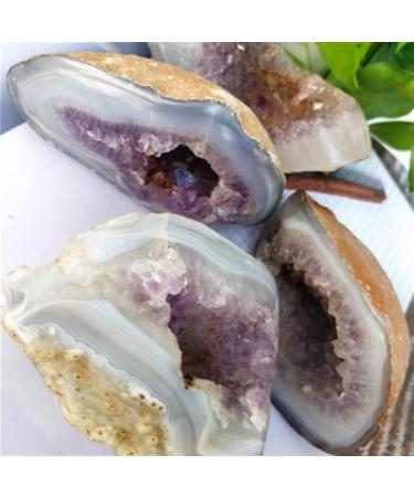Specimen Healed Natural Agate Rough Stone Raw Crystal Hole Cut Purple Cluster Crystal Ornaments As a Gift FZUGEDRLI (Size : 100-150g) - Buy Online on GoSupps.com