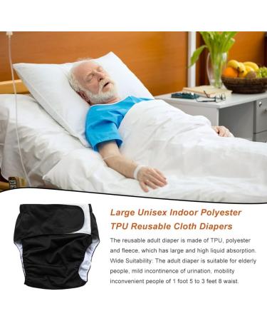 Reusable Adult Cloth Diaper - Adjustable, Washable, Black - Ideal for Seniors, Patients, Incontinence Care - Buy Online on GoSupps.com