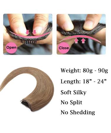 Clip-In Real Hair Extensions - 18 Clips 7A Remy Hair 55cm Soft & Smooth - Light Brown #06 - Buy Online on GoSupps.com