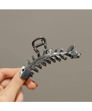 2 Pcs Metal Fish Bone Hair Clips - Nonslip Hair Clamps & Vintage Hair Pins for Women - Buy Online on GoSupps.com