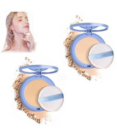 GAGK Matte Perfection Pressed Powder Matte Wet and Dry Powder Oil Control Face Pressed Powder Matte Smooth Setting Powder Waterproof Long Lasting Finishing Powder (Classic Ivory+Pure Beige)