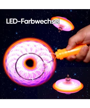 Shop 4-Piece Retro LED Roundabout Gyro Wheel Set | Bright Spinning Magnetic Toys for Parties | Random Color - Buy Online on GoSupps.com