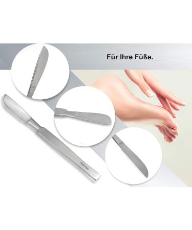 Professional Hornhauber Stumped Scalpel Cream-Scrub | Stainless Steel Corneal Remover for Gentle Foot Care | 18.5 cm Model 4 - Buy Online on GoSupps.com