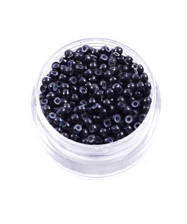 500 pieces with silicone lined hair extension beads micropers lined with silicone for hair extensions - black 500 PCs black