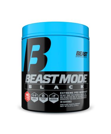 Beast Sports Nutrition Beast Mode Black, Beast Punch - 8.47 oz - Professional-Strength Pre-Workout - Maximize Gains, Muscle, Focus, Endurance & Pumps - 30 Servings
