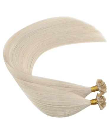 UGEAT 50cm Keratin Nail Tip Extensions | Real White Blonde Hair Extensions #60A | 20 Inch U-Tip 1g/Strand - Premium Quality - Buy Online on GoSupps.com