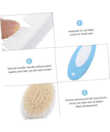Healeved 3pcs Wool Brush Household Tool Set - Baby Hair Brush, Infant Nail Clippers, Baby Shower Brush | Baby Care Kit for Infants & Newborns - Buy Online on GoSupps.com