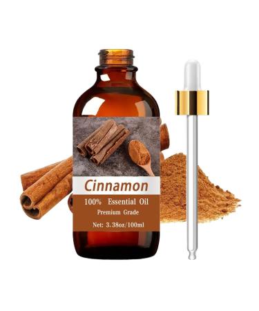 Cinnamon Essential Oil 100ml/3.38 Fl.Oz 100% Pure Care Grade for Nail Hair & Skin Care Massage Diffusers Humidifier Moisturizing for Men & Women Girls Gift Christmas Gift