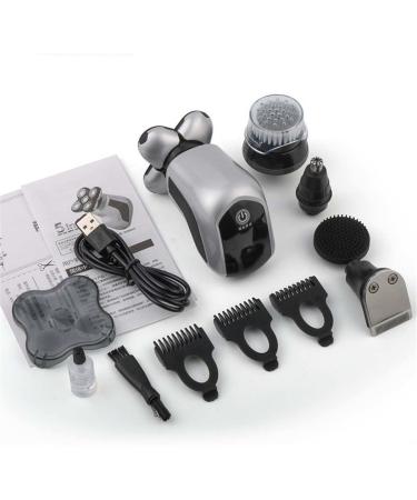 Head Shavers for Bald Men 5 in 1 5D Men's Rechargeable Bald Head Electric Shaver 5 Floating Heads Beard Nose Ear Hair Trimmer Razor Clipper Facial Brush