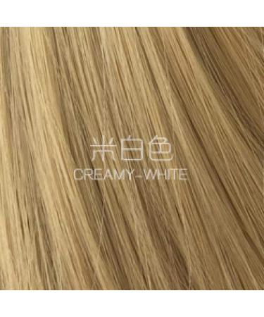 Korean Fashion Long Curly Wig for Women - Creamy White Ripple Hair with Thin Bangs | Hot Water Set - Buy Online on GoSupps.com