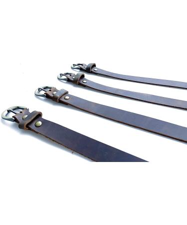 QMYBROW Real Leather Straps 4-Pack | Adjustable Cinch & Stirrup Straps with Metal Buckle | Multi-Purpose Cable Ties in Bourbon Brown - Buy Online on GoSupps.com