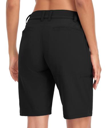 Nomolen Women's 10 Hiking Shorts - Quick Dry Lightweight Cargo Shorts for Outdoor Activities - Black (Large) - Buy Online on GoSupps.com