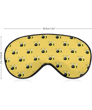 Yellow Bees Sleep Mask Eye Cover - Adjustable Strap, Blocks Light for Night Travel - Men Women - Buy Online on GoSupps.com