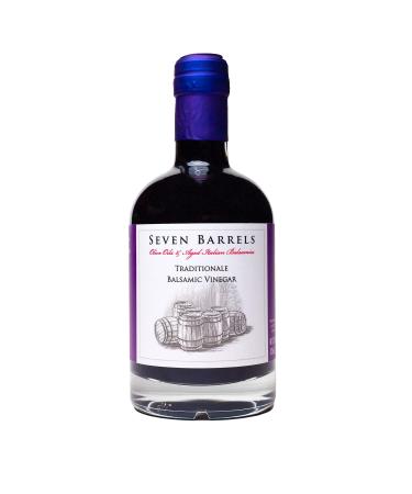 Seven Barrels Traditionale Aged Balsamic Vinegar | 12.7 Ounces | Wooden Barrel Aged Gourmet Balsamic Vinegar | Great for Salad Dressings, Steaks, and Pairing with our EVOO Infused Olive Oils! Traditionale 1 Count (Pack of 1)