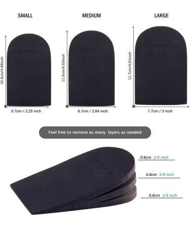 SIIHEA Adjustable Heel Lifts - 1/4'' Height Increase Insoles for Achilles Tendonitis & Plantar Fasciitis - Medium (Black) - Buy Online on GoSupps.com