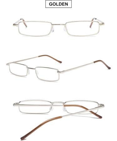 Vevesmundo Mini Compact Metal Reading Glasses | Light Spring Hinge | Blue Light Filter | 1.5x Magnification | Stylish Yellow & Etui Included - Buy Online on GoSupps.com