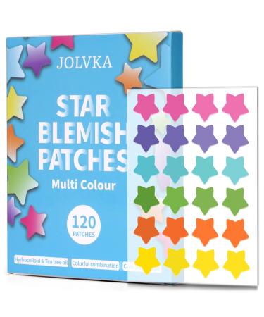 JOLVKA Star Pimple Patch-Spot Cover - Hydrocolloid Acne Pimple Patches (120 Patches) - Star Shape Blemish Patches- Cute Zit Patches for Face Sticker Skincare