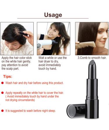 Professional Non-Toxic Temporary Hair Color - 3 Vibrant Shades | Hair Color Chalk for White Spots & Lipstick Chalk (Black) - International Shipping Available - Buy Online on GoSupps.com