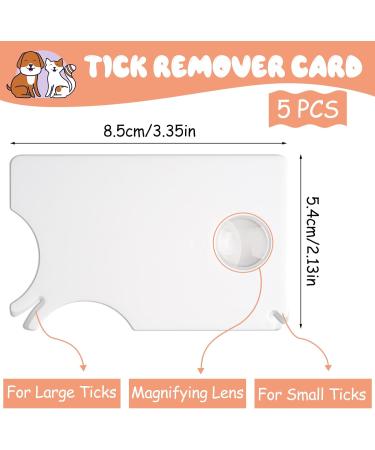 Tick Remover Tools for Dogs 5 pcs Tick Remover Card with Magnifying Lens Stainless Steel Tick Tweezers and Tick Hook Set for Dogs Cats Humans Horses and Other Pets - Buy Online on GoSupps.com