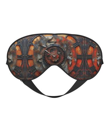 SSIMOO Clock Gear Print Ultra-Soft Light-Blocking Eye Mask for Optimal Comfort and Restful Sleep Black