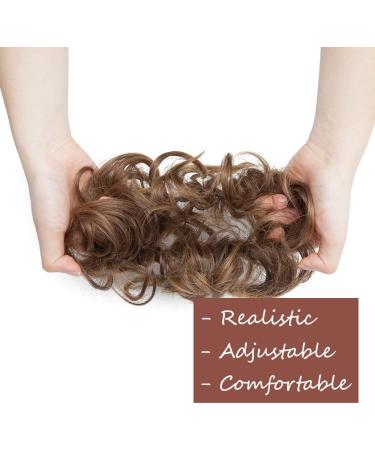 Light Brown Updo Ponytail Hair Extensions - Messy Scrunchies Bun for Women - Curly Wavy Hairpieces & Accessories - 25g - Buy Online on GoSupps.com
