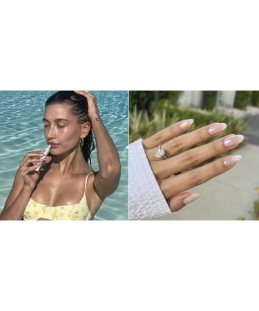 Glazed Donut Chrome Hailey Bieber Trend Press On Nails | Handmade Almond Shape 30-Piece Nail Kit - Buy Online on GoSupps.com