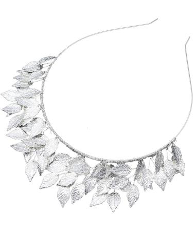 amangul Bridal Leaf Crowns Headband Bridal Pearls Tiaras Headpiece for Wedding Prom Festival Bridesmaid Hair Accessory(Leaf Silver) - Buy Online on GoSupps.com