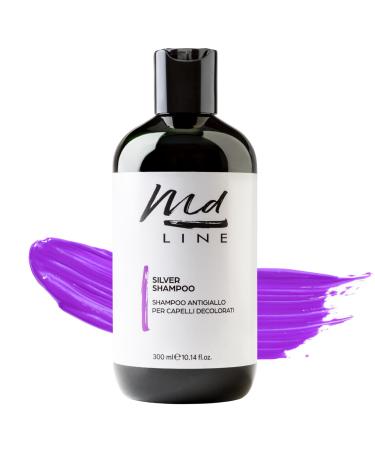 md LINE Professional Anti-Yellow Purple Shampoo for White Gray and Bleached Hair Cool Blonde Toning Shampoo Anti-Yellow Shampoo for Men and Women SLS and SLES Free