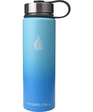 HYDRO CELL 24oz Stainless Steel Water Bottle | Vacuum Insulated with 2 Lids | Leakproof Straw Design | for Kids & Adults | Sky/Blue - Buy Online on GoSupps.com