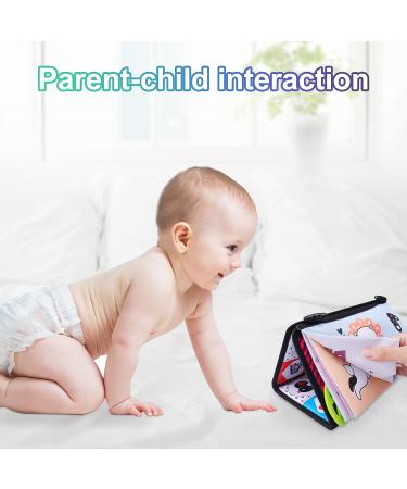 Baby Floor Mirror Flip with Cloth Book and Teethers | Montessori Sensory Toys for Newborns and Infants | High Contrast Black & White Developmental Toy | Perfect Gift for Babies 0-12 Months - Buy Online on GoSupps.com
