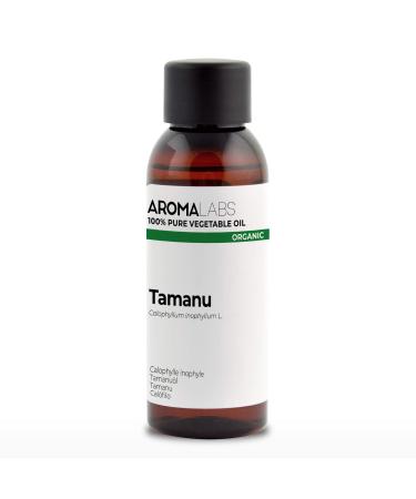ORGANIC - TAMANU Oil - 50mL - 100% Pure Natural Cold Pressed and Cosmos Certified - AROMA LABS (French Brand) 50 ml (Pack of 1)