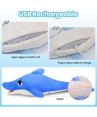 Floppy Fish Cat Toy - Interactive Electric Kitten Toy with Catnip, USB Charger, Realistic Flapping Motion - Dolphin Design - Buy Online on GoSupps.com